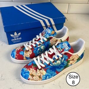 Adidas Stan Smith Floral Multicolor Athletic Shoes Womens Size 8. BB5158 NWOT
